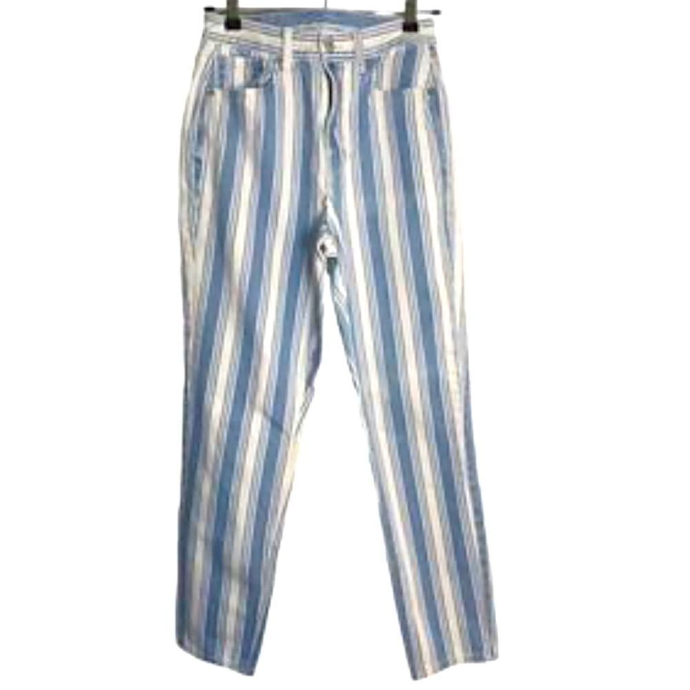 American Eagle outfitters, blue and white striped Mom jeans size 6